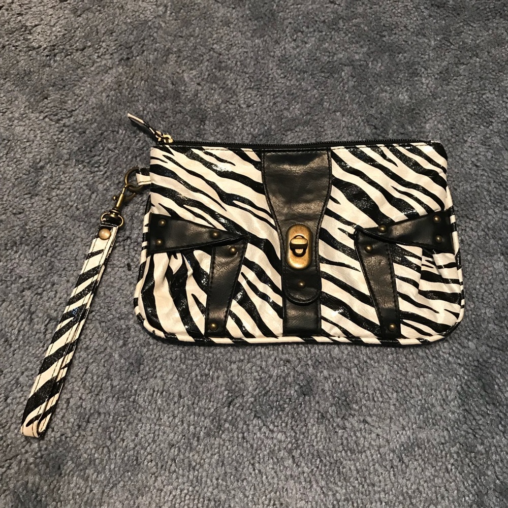 Zebra print clutch